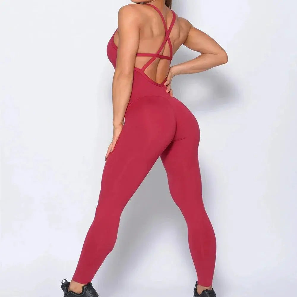 Backless Yoga Jumpsuit For Women Stylish Fitness Wear