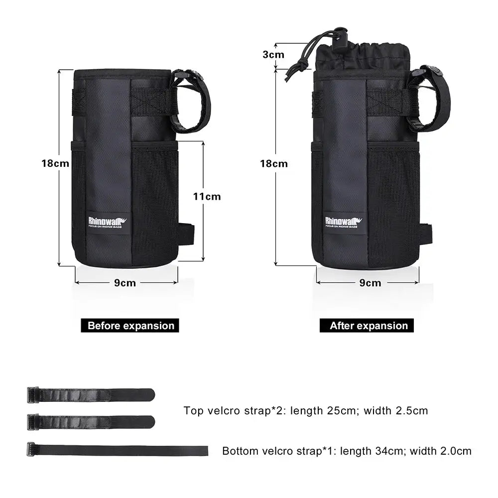 Rhinowalk Bicycle Bag Cycling Water Bottle Carrier Pouch MTB Bike Insulated Kettle Bag Riding Handlebar 2pcs Accessories