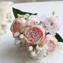 Rose Pink Silk Peony Bouquet Artificial Flower Wedding Home Decor
