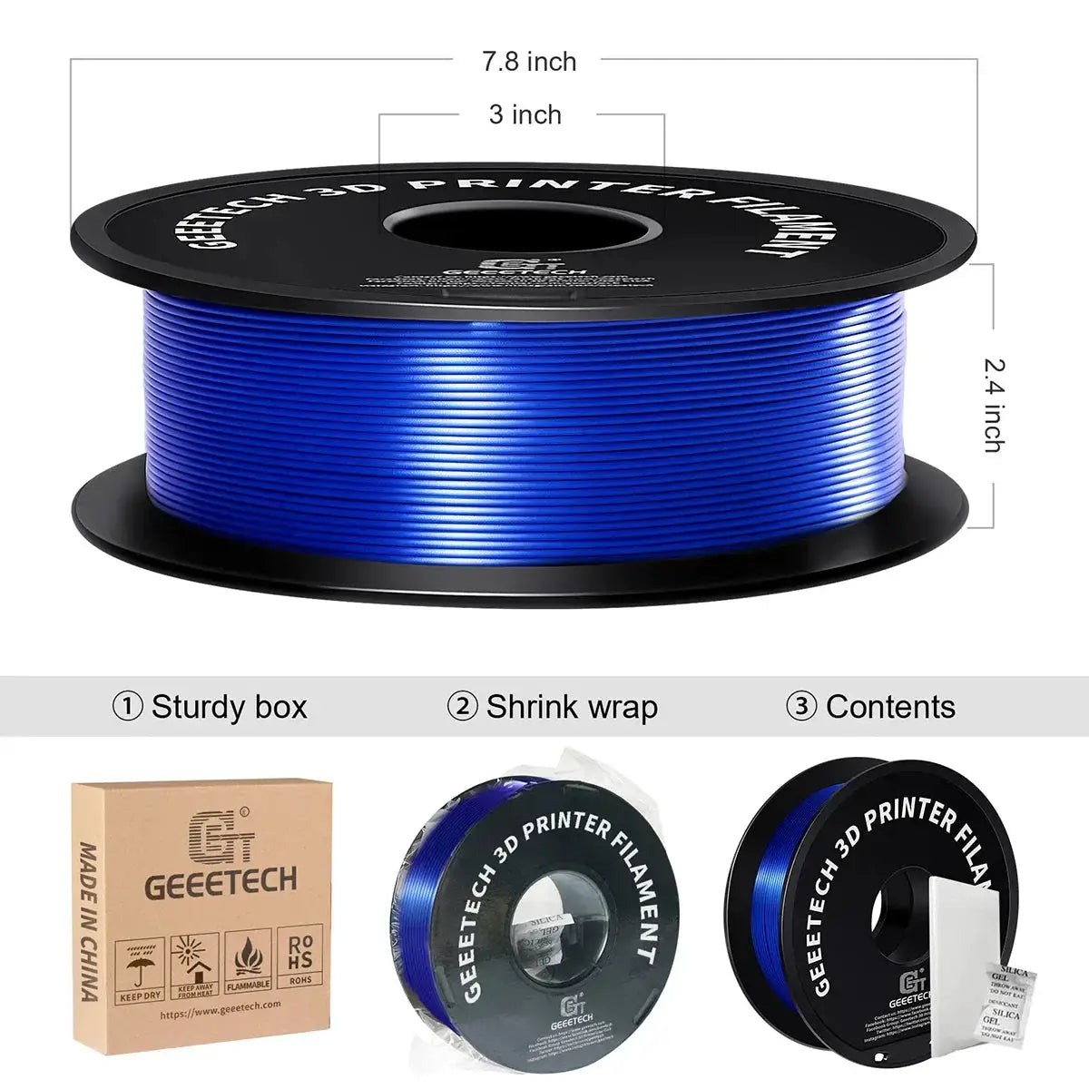 Geeetech Silk PLA Filament 1kg 1.75mm Bubble Free Finish