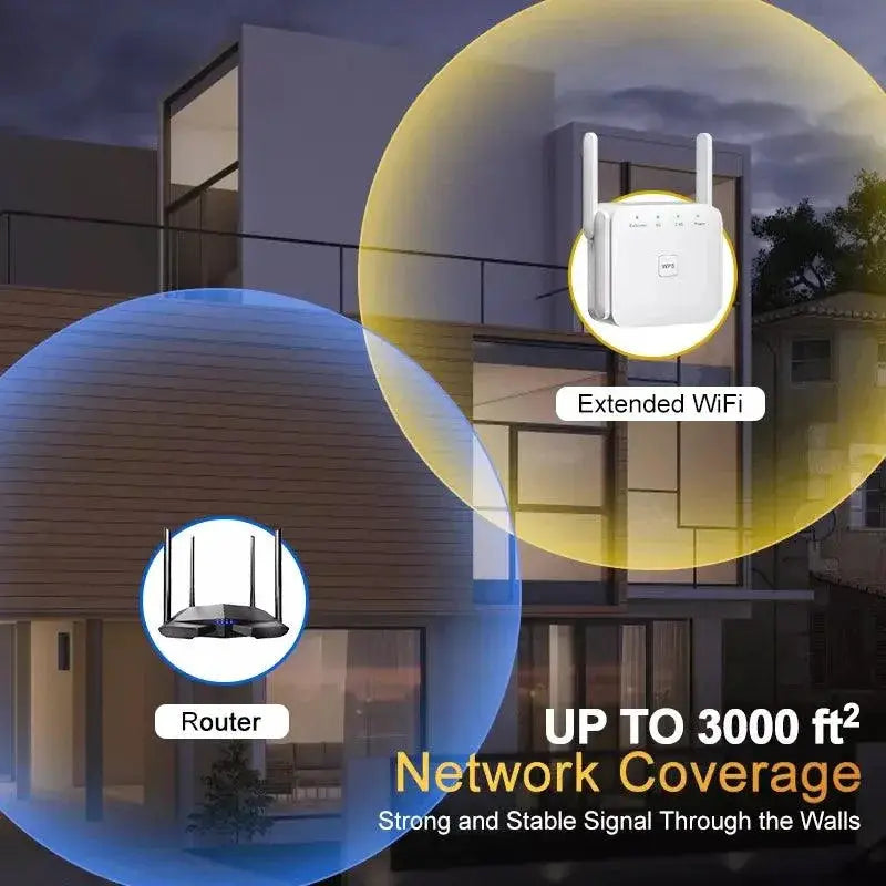 WiFi Range Extender Fast 1200Mbps Network Boost Device