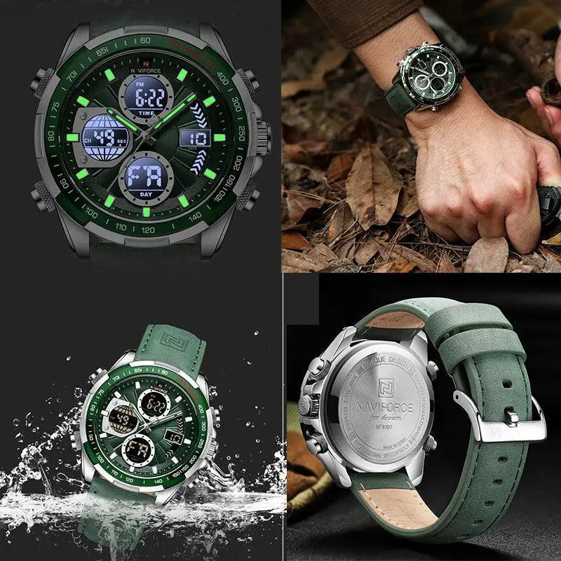 Naviforce Stylish LED Military Watch Men Elegant Timepiece