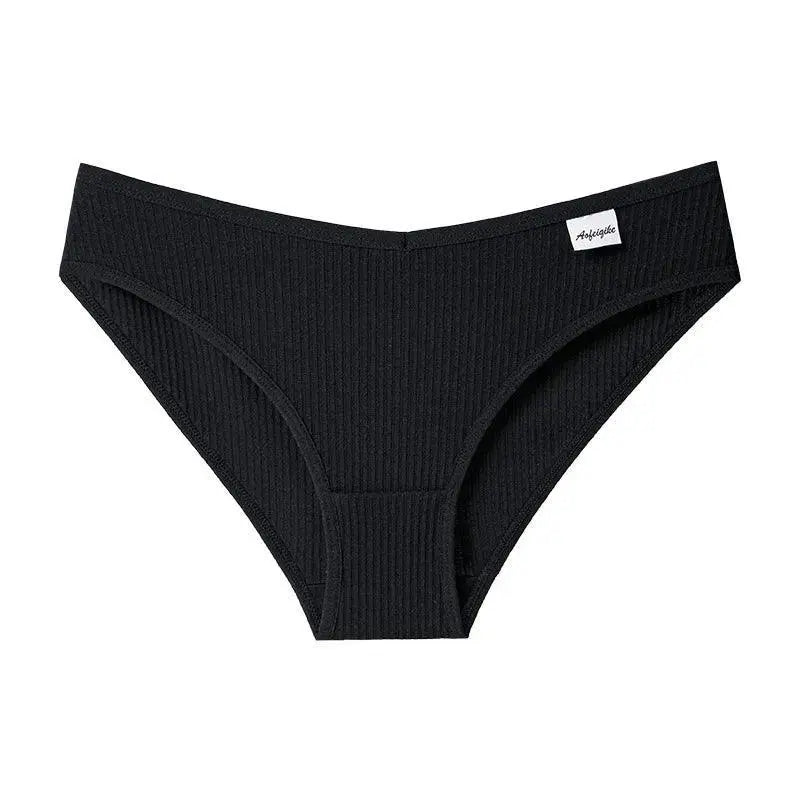 Striped Cotton V Panty Breathable Women's Underwear