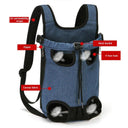 Pet Carrier Backpack: Stylish Denim Bag for Small Pets