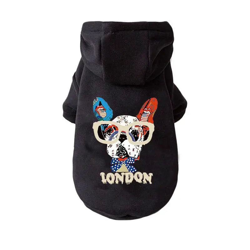 Winter Cotton Dog Hoodies For French Bulldogs Warm Stylish
