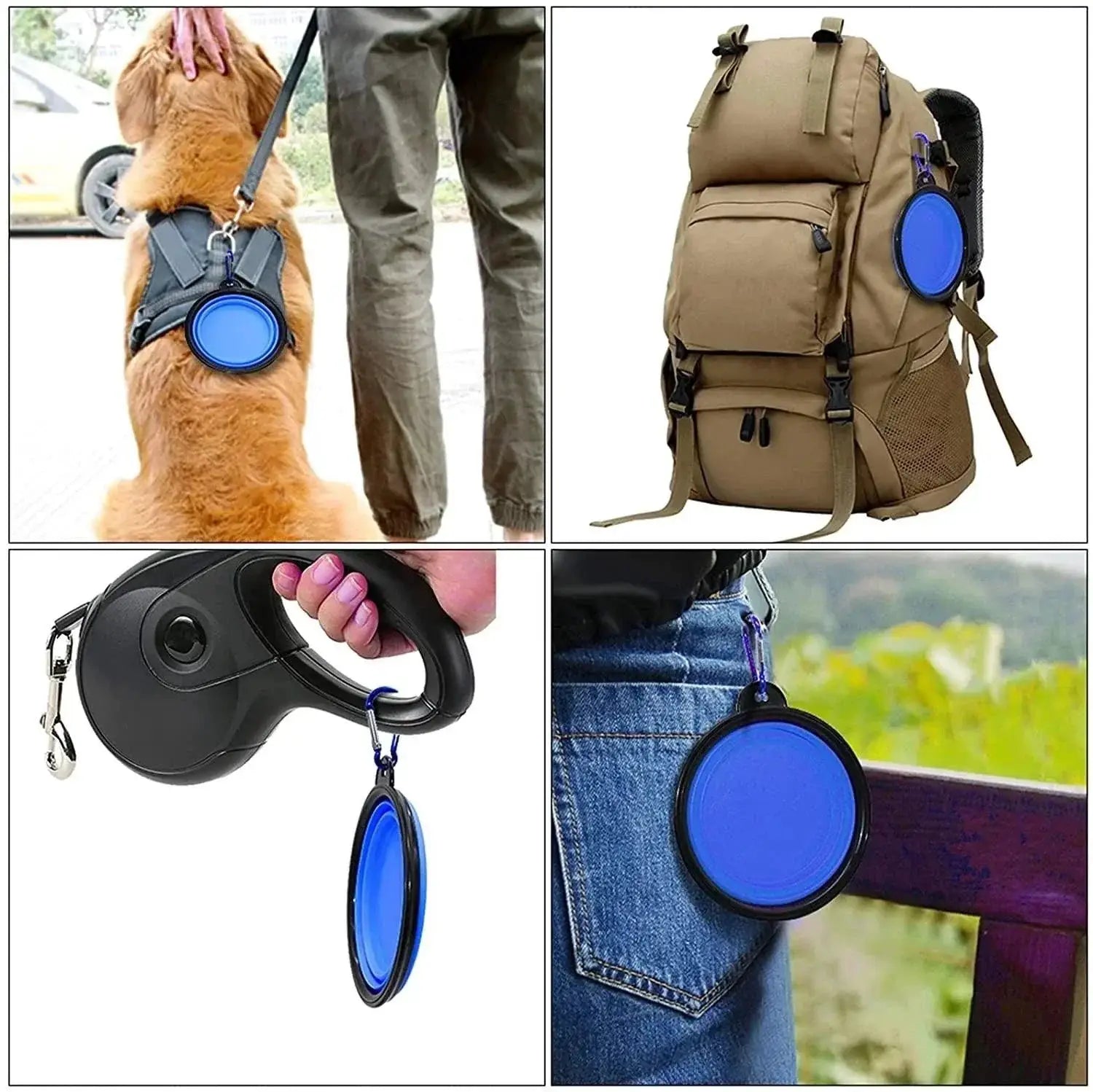 Foldable Silicone Pet Bowl Travel Friendly Portable Feeder