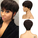 Highlighted Pixie Cut Brazilian Hair Wig Stylish Easy Wear