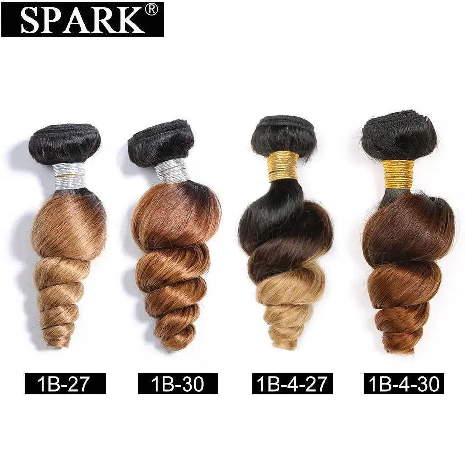Spark Ombre Vibrant Brazilian Loose Wave Hair Extensions Set