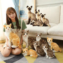 Siamese Cat Plush Toy Lifelike Doll Gift for Home Decor