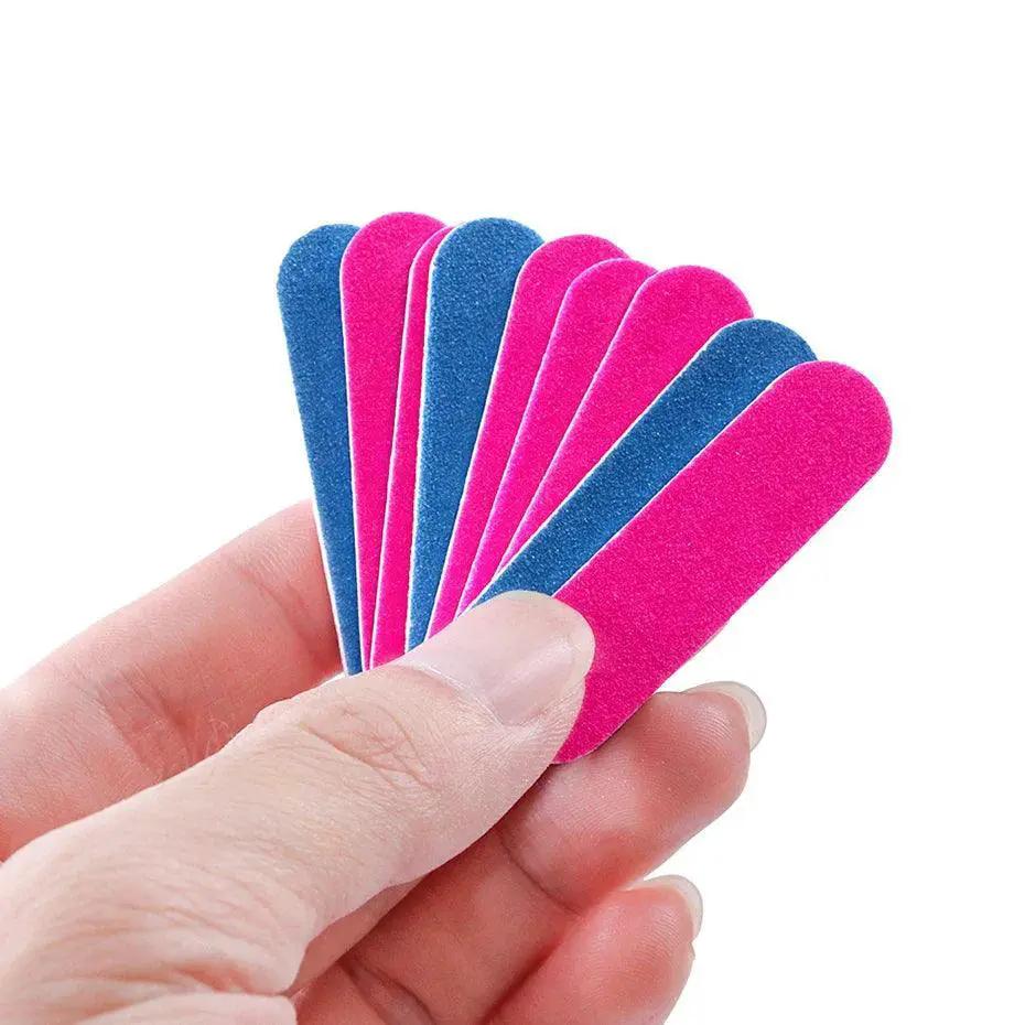 Professional Double Sided Nail File Set In Pink Blue Colors