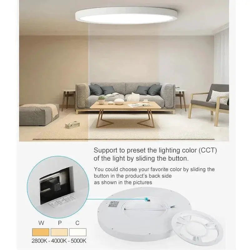 Golden Wood Grain LED Ceiling Light Modern Illumination