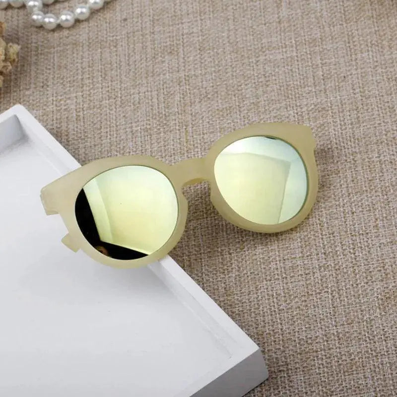 UV400 Kids Sunglasses Retro Round Reflective Eyewear