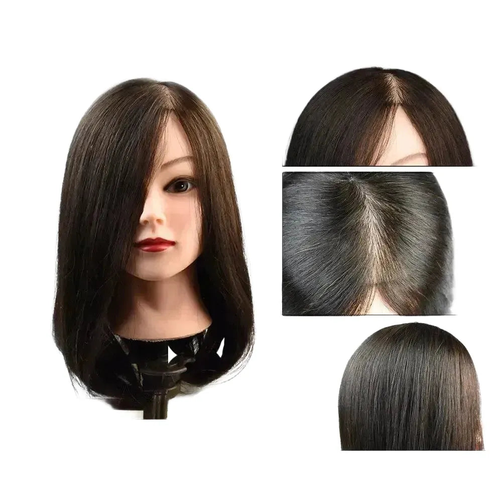 Mannequin Head for Styling Practice – Short Black Clamp product view 1