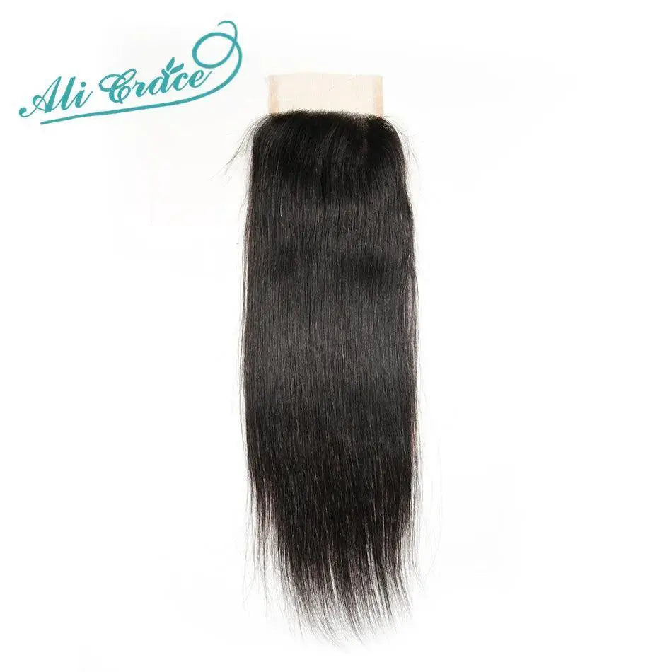 Indian Straight Hair Bundle Set With Lace Closure Luxe Remy