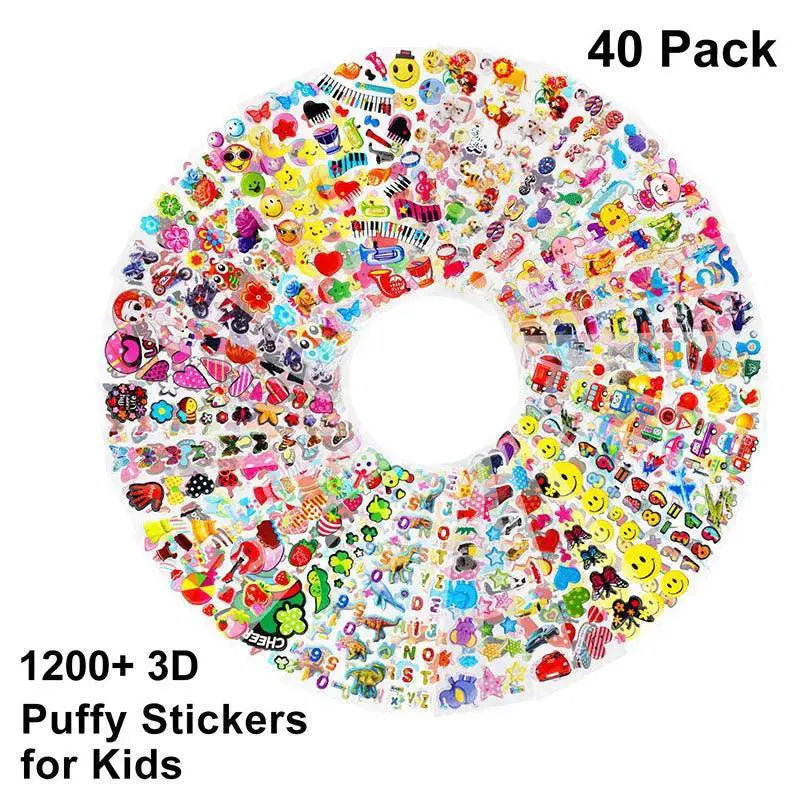 3D Cartoon Puffy Stickers Variety Pack Kids Scrapbook