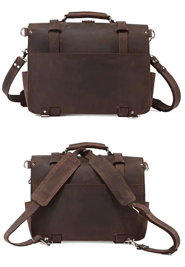 Classic Vintage Crazy Horse Leather Briefcase For Men
