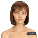 Youthful Red Brazilian Bob Wig with Bangs Chic Style