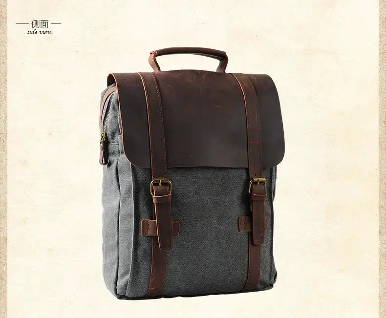 Fashion Male Backpack Leather Military Canvas Backpack Men Backpack Women School Backpack School Bag Bagpack Rucksack Mochila