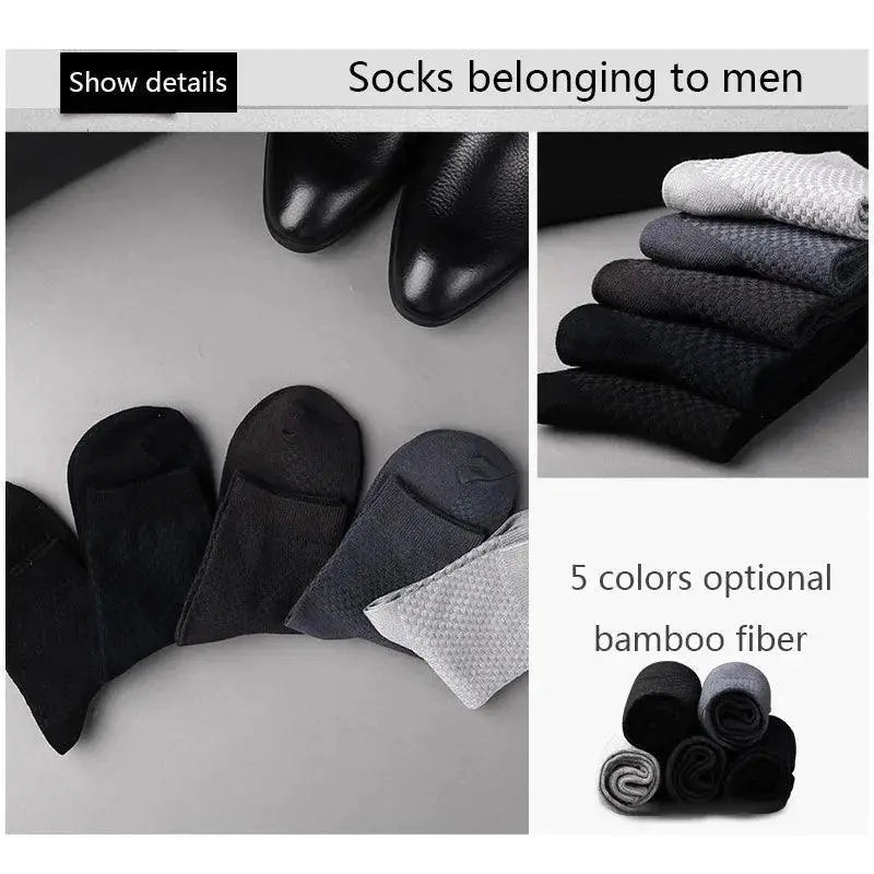 Elegant Bamboo Fiber Compression Socks For Men Style Comfort