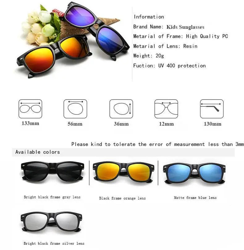 UV 400 Kids Sunglasses Durable For Boys And Girls Safe