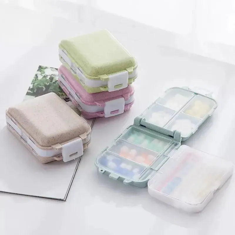 10-Grid Pill Box Travel-Friendly Pill and Jewelry Organizer - OurLum.com
