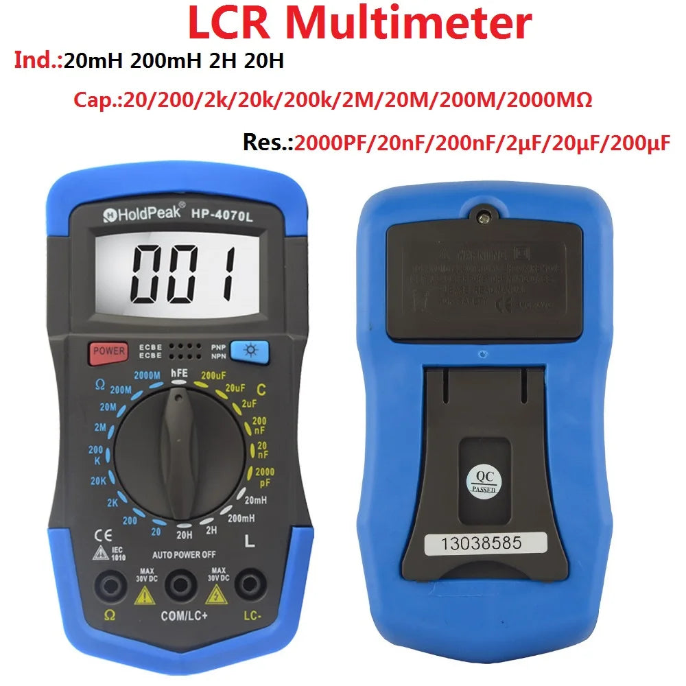 HoldPeak Capacitance Multimeter Digital Inductance LCD Meter HFE — product view 2