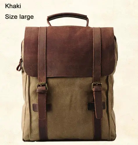 Fashion Male Backpack Leather Military Canvas Backpack Men Backpack Women School Backpack School Bag Bagpack Rucksack Mochila