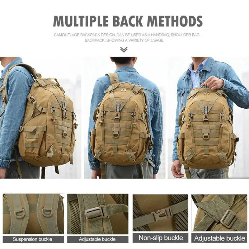40L Tactical Camping Backpack For Men Waterproof Rucksack