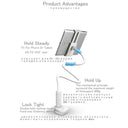 Tablet Stand Flexible Adjustable Gooseneck Holder for Hands-Free Use