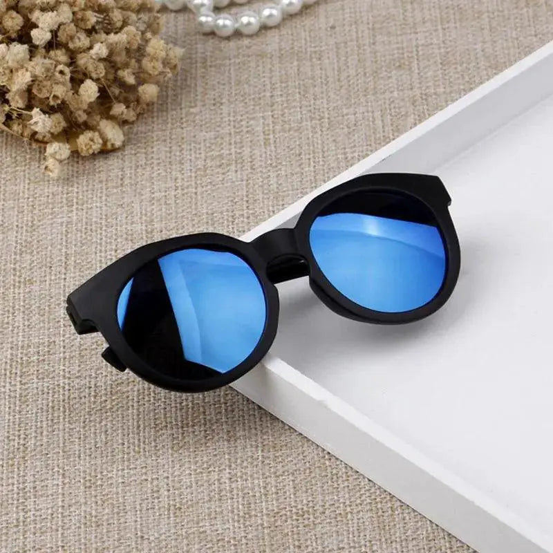 UV400 Kids Sunglasses Retro Round Reflective Eyewear