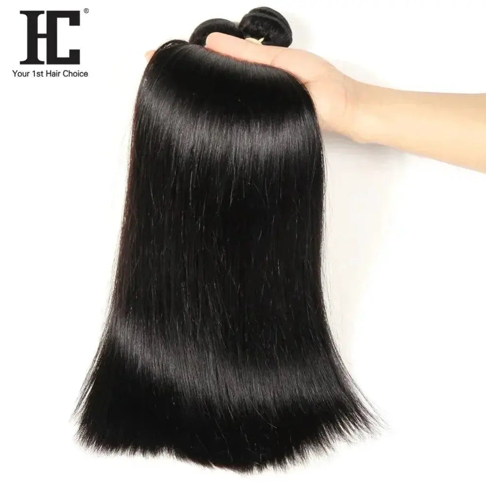Peruvian Straight Hair Bundles With Lace Closure Remy Hair