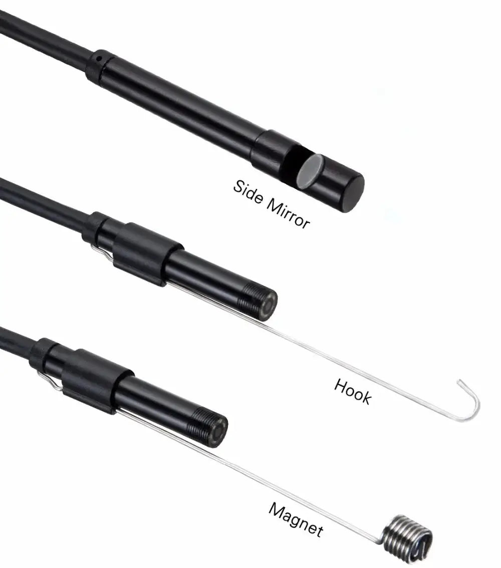 AN98A 8mm Endoscope Camera 1080P USB Borescope 8 LEDs 5M Cable Hooks - stepyours.com