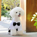Pet Clothes Puppy Dog Tuxedo Suit Bow Tie Apparel S M L XL XXL