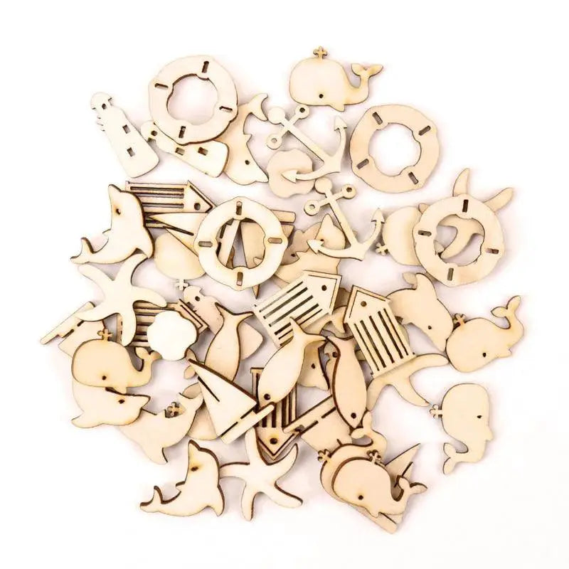 Wooden Animal Shapes 20Pcs Pack For DIY Home Decor Crafts
