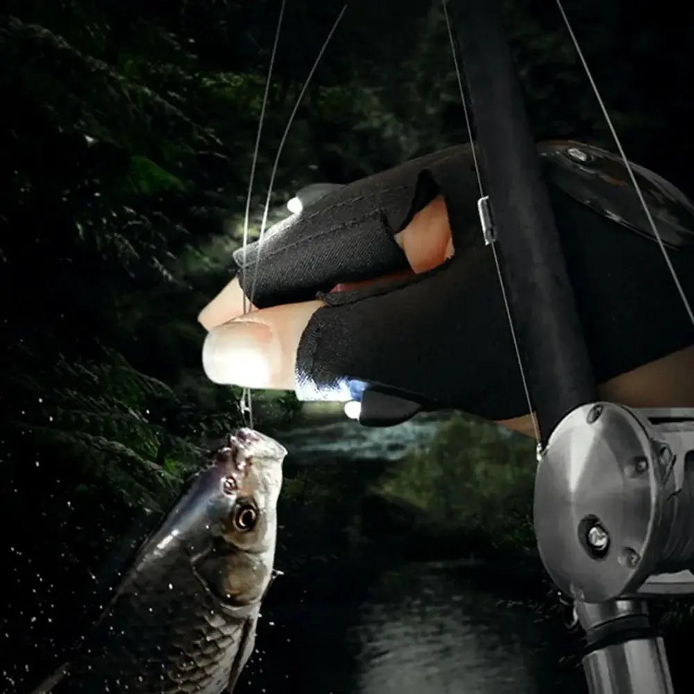 Party Lighting LED Torch Fingerless Glove With Magic Strap