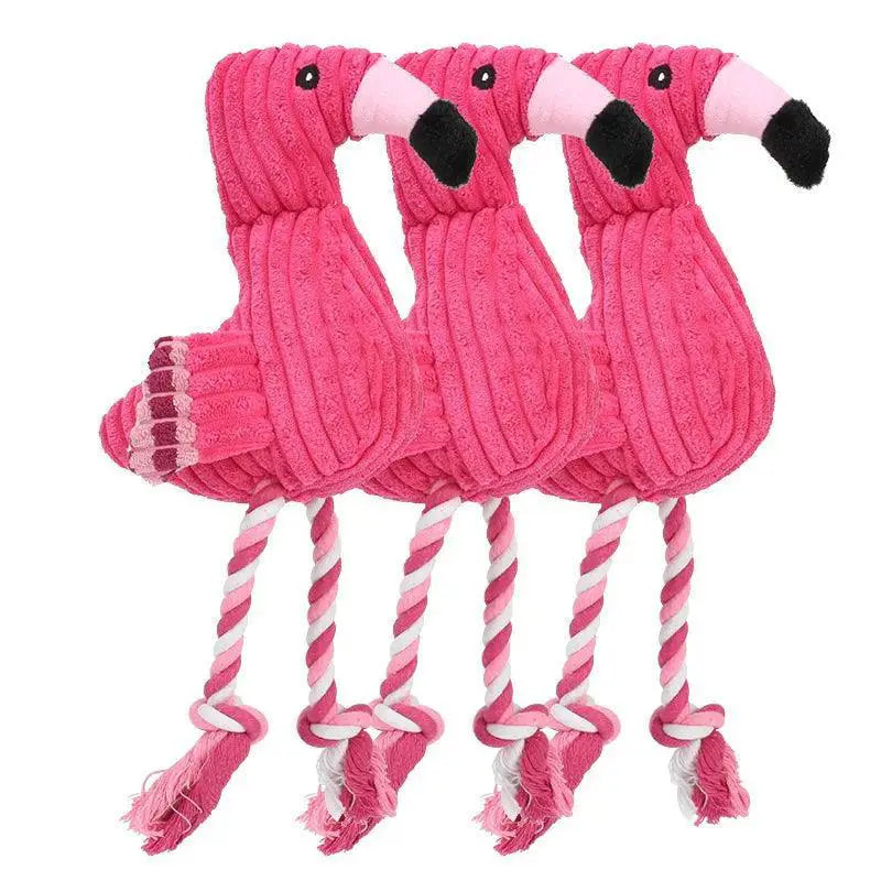 Cute Pink Flamingo Interactive Dog Toy for Playful Dogs