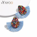 2024 Fringe Tassel Earrings For Women Colorful Beaded Boho Statement Jewelry