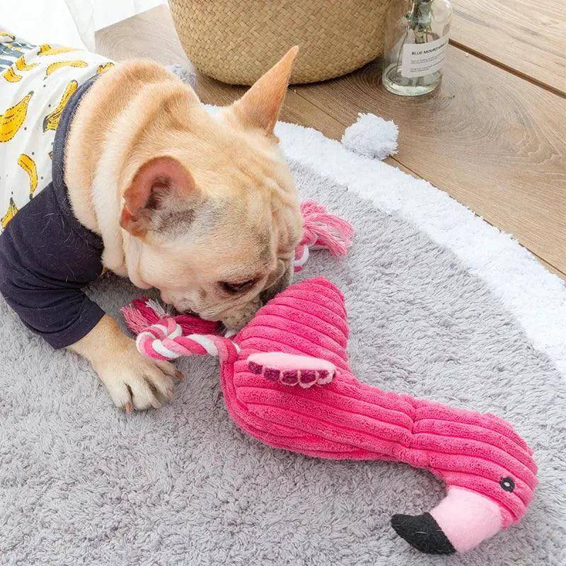 Cute Pink Flamingo Interactive Dog Toy for Playful Dogs