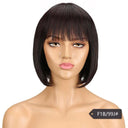 Youthful Red Brazilian Bob Wig with Bangs Chic Style