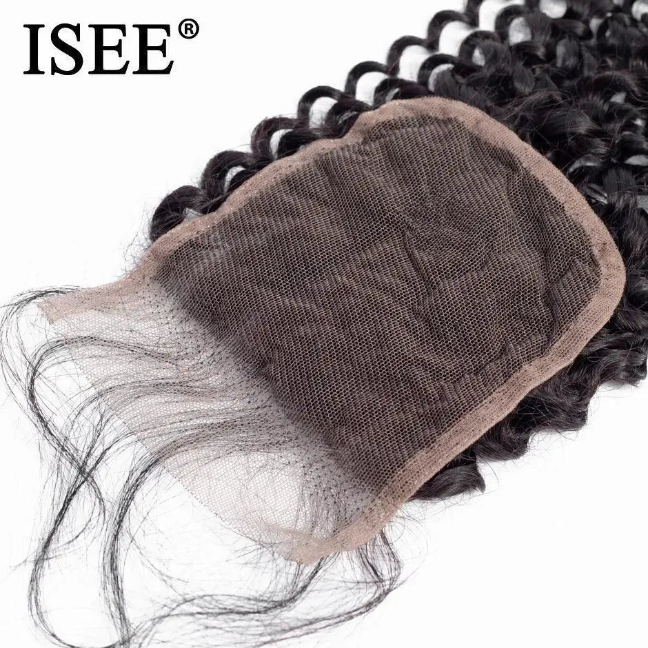 Kinky Curly Lace Closure Premium Human Hair Blend Style