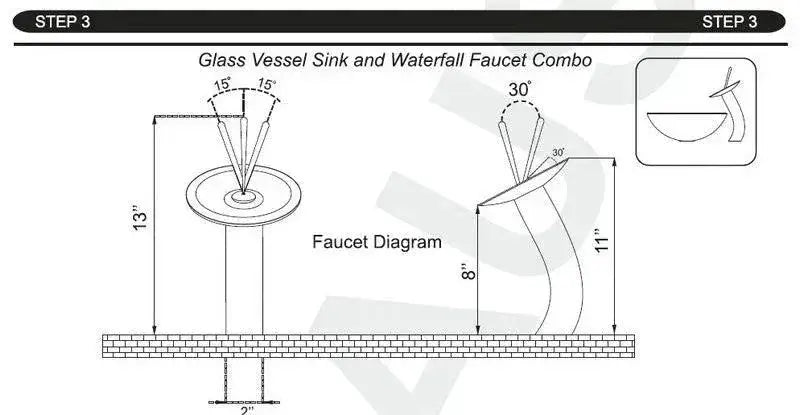 Elegant Glass Waterfall Tap for Baths — product view 13