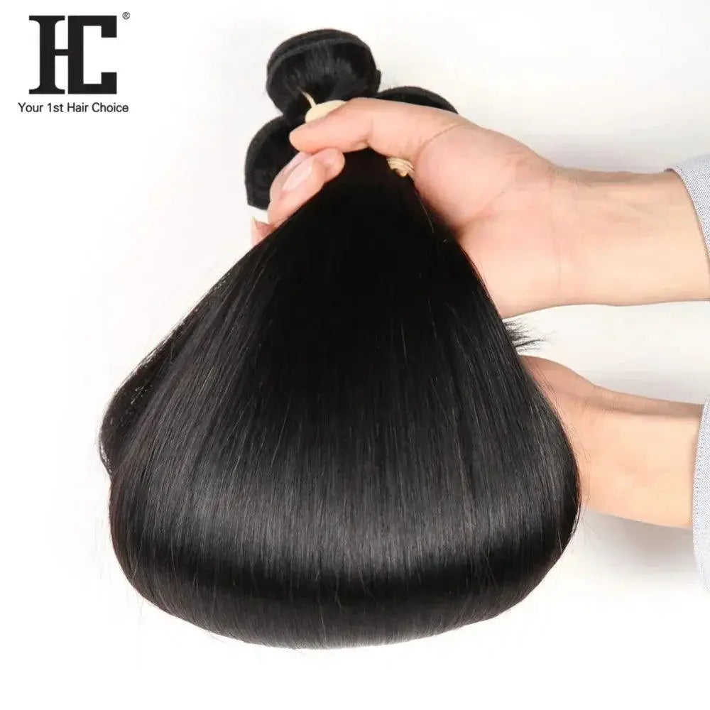 Peruvian Straight Hair Bundles With Lace Closure Remy Hair