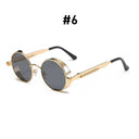 Vintage Steampunk Red Round Sunglasses for Men and Women