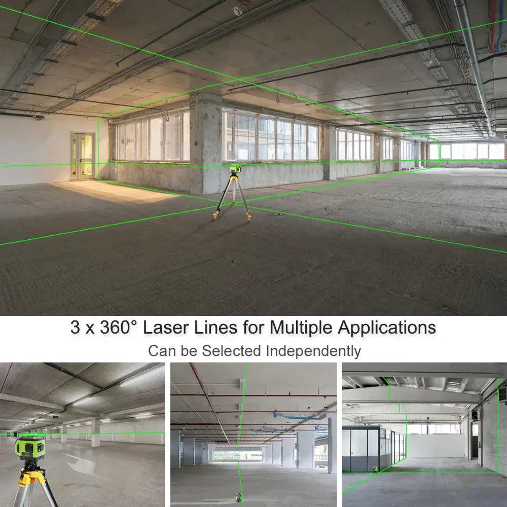 Huepar 3x360 Electronic Laser Level 130Ft Green Beam DT03CG