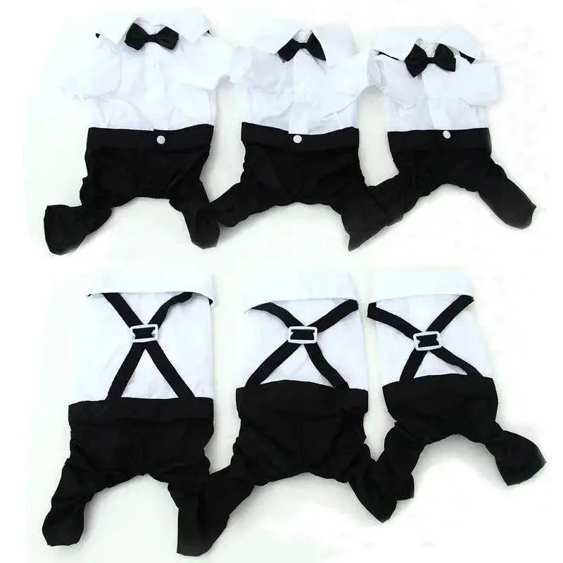 Pet Tuxedo Bow Tie Suit For Puppies Size S To XXL Apparel