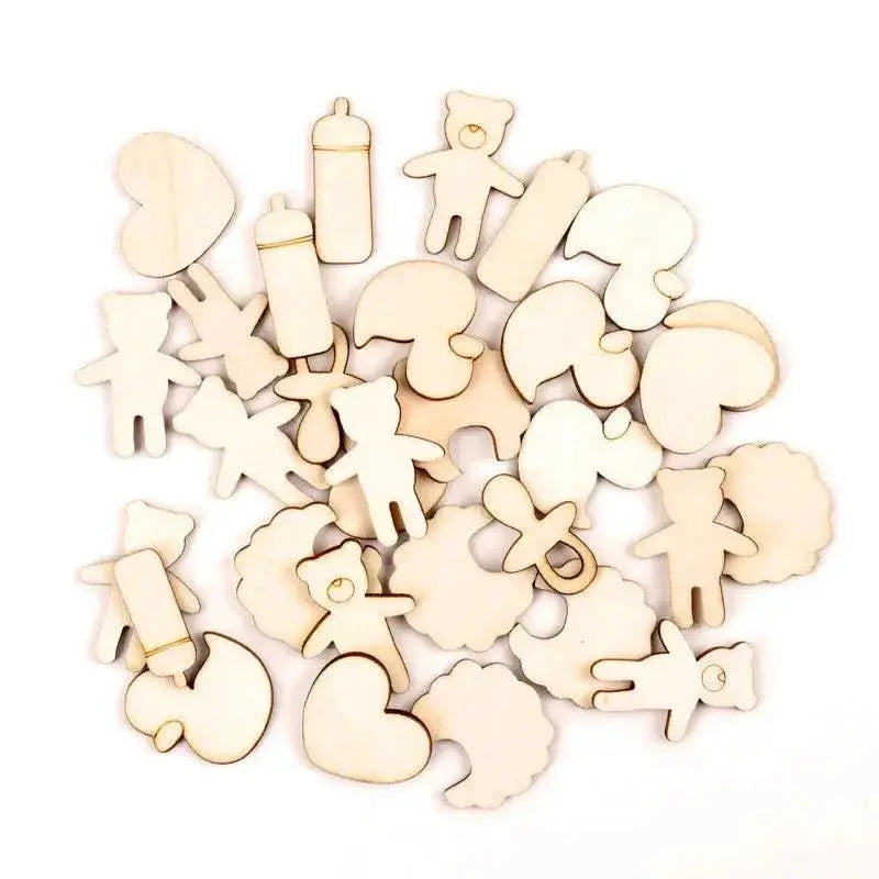 Wooden Animal Shapes 20Pcs Pack For DIY Home Decor Crafts
