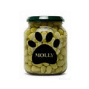 Dog Name Paw Print Decals for Containers