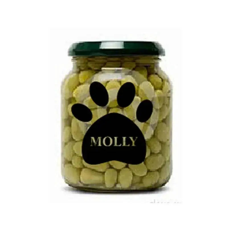 Custom Dog Name Paw Print Decal Stickers For Containers
