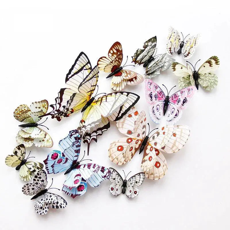 Butterfly Wall Stickers 3D Home Decor Magnets Decals