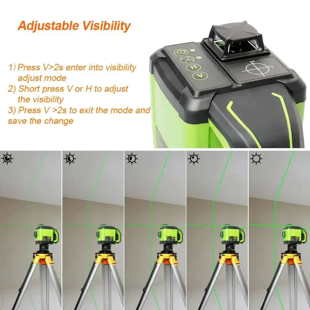 Huepar 3x360 Electronic Laser Level 130Ft Green Beam DT03CG
